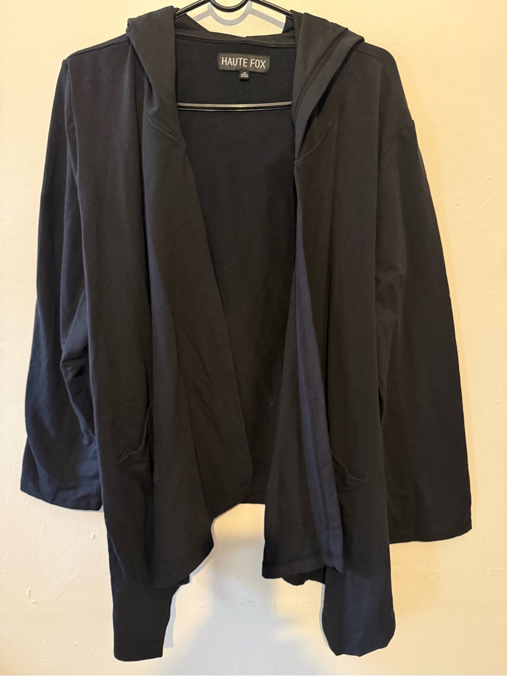 Women’s Black Hooded Open Front cardigan